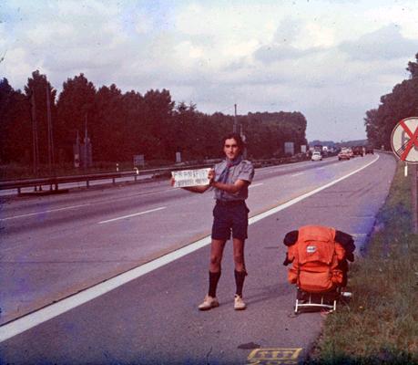 Hugo Gmez Snchez a las afueras de Frankfurt, Alemania. 1980