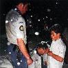 Ceremonia de entrega de Pañoleta. Campamento de la Tropa Roland Philipps. Nevado de Toluca. Febrero 2001.