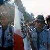 Armando Rincón y Juan Guerra en el XI Jamboree Nacional de los Boy Scouts of America. 1985